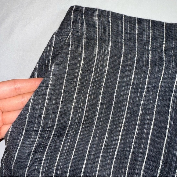 Eileen Fisher Organic Linen Crop Ankle Wide Leg Pants Women's XL Beach Strips - Picture 5 of 15